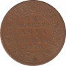 Монета. Индия. 1/4 анны 1876 год. ав.