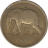 Монета. Бельгийское Конго. 2 франка 1947 год. ав.