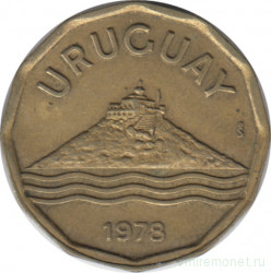 Монета. Уругвай. 20 сентесимо 1978 год.