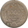  Монета. Турция. 1000 лир 1992 год. ав.