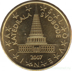 Монета. Словения. 10 центов 2007 год.