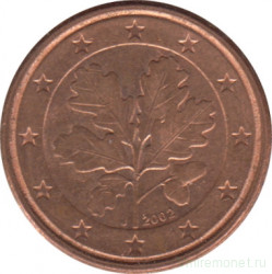 Монета. Германия. 1 цент 2002 год. (J).