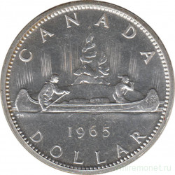 Монета. Канада. 1 доллар 1965 год.