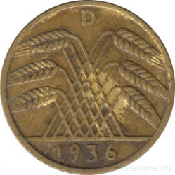 Монета. Германия. Веймарская республика. 5 рейхспфеннигов 1936 год. Монетный двор - Мюнхен (D).