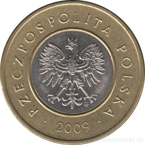 Монета. Польша. 2 злотых 2009 год.