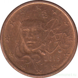 Монета. Франция. 1 цент 2015 год.