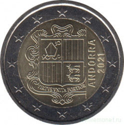 Монета. Андорра. 2 евро 2021 год.