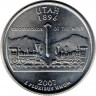 Монета. США. 25 центов 2007 год. Штат № 45 Юта.