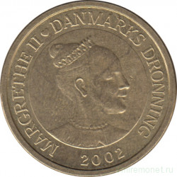 Монета. Дания. 10 крон 2002 год.