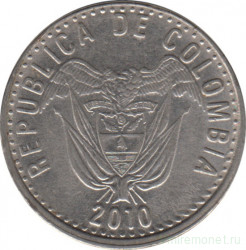 Монета. Колумбия. 50 песо 2010 год.
