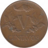 Монета. Колумбия. 5 сентаво 1963 год. рев.