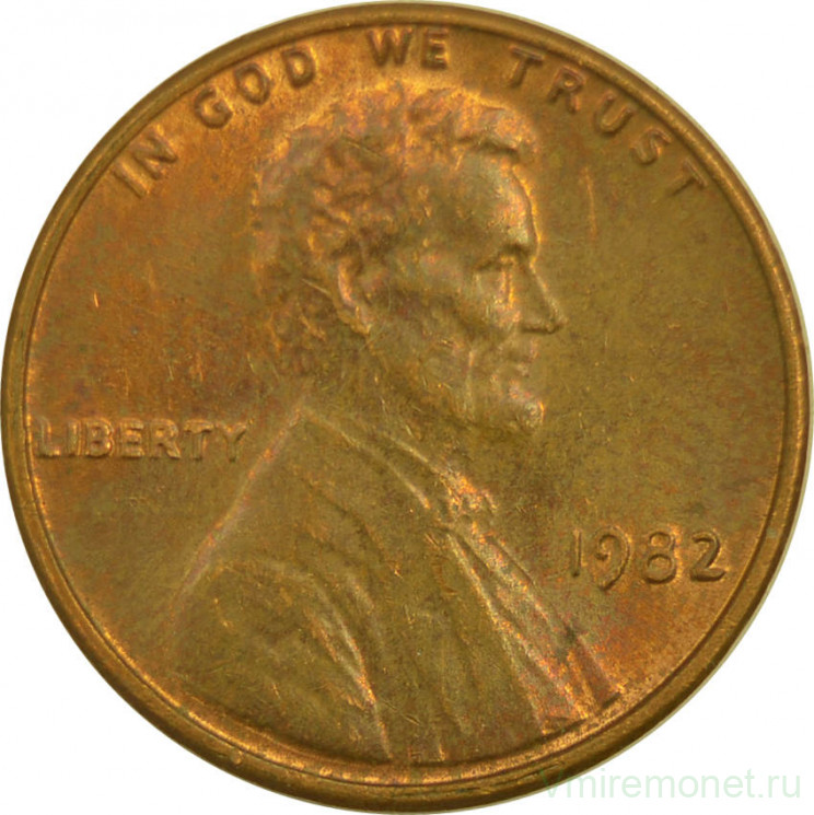 Монета. США. 1 цент 1982 год.