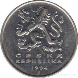 Монета. Чехия. 5 крон 1994 год. Монетный двор - Яблонец.