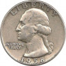 Монета. США. 25 центов 1958 год. Монетный двор D. ав.