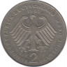 Монета. ФРГ. 2 марки 1987 год. Конрад Аденауэр. Монетный двор - Штутгарт (F). рев.