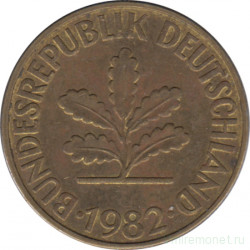 Монета. ФРГ. 10 пфеннигов 1982 год. Монетный двор - Гамбург (J).