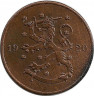 Монета. Финляндия. 1 пенни 1920 год. ав