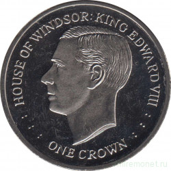 Монета. Фолклендские острова. 1 крона 2017 год. 100 лет Виндзорской династии. Эдвард VIII.