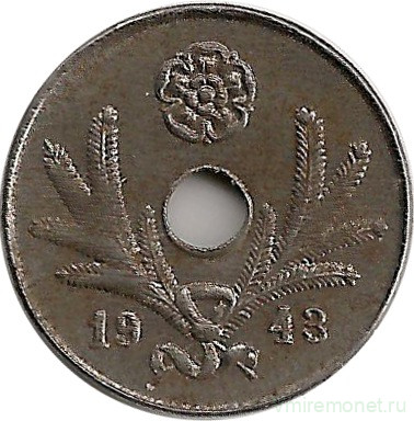Монета. Финляндия. 10 пенни 1943 год (железо).              