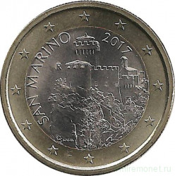 Монета. Сан-Марино. 1 евро 2017 год.