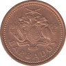 Монета. Барбадос. 1 цент 1999 год. ав.