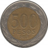 Монета. Чили. 500 песо 2013 год. ав.
