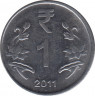 Монета. Индия. 1 рупия 2011 год. ав.