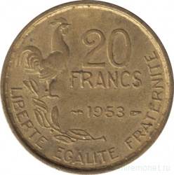 Монета. Франция. 20 франков 1953 год. Монетный двор - Париж.