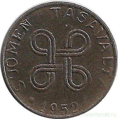 Монета. Финляндия. 1 марка 1952 год. Новый тип.