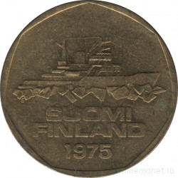 Монета. Финляндия. 5 марок 1975 год. Ледокол Варма.