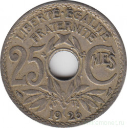 Монета. Франция. 25 сантимов 1926 год.
