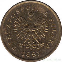 Монета. Польша. 2 гроша 1991 год.