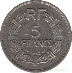 Монета. Франция. 5 франков 1935 год.