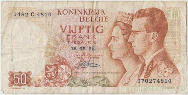 Банкнота. Бельгия. 50 франков 1966 год. Тип 139 (4).