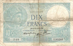 Банкнота. Франция. 10 франков 1941 год. 04.12.1941. Тип 84. 