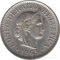 Монета. Швейцария. 10 раппенов 1965 год.