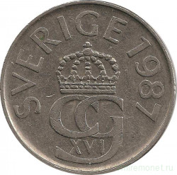Монета. Швеция. 5 крон 1987 год.