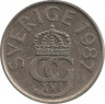 Аверс. Монета. Швеция. 5 крон 1987 год.