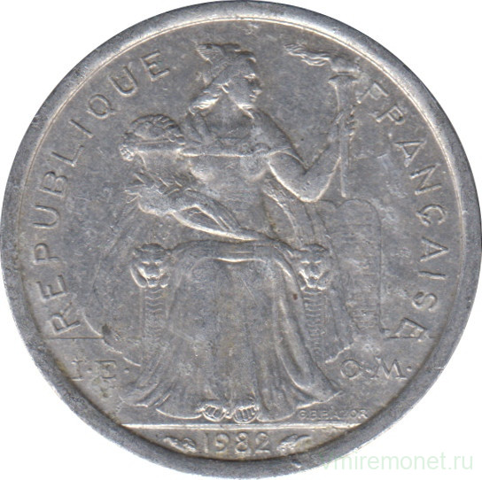 Монета. Французская Полинезия. 1 франк 1982 год.