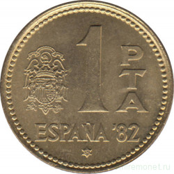 Монета. Испания. 1 песета 1982 (1980) год. Мундиаль 1982. Испания.