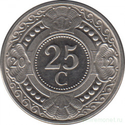 Монета. Нидерландские Антильские острова. 25 центов 2012 год.