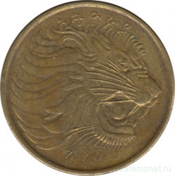 Монета. Эфиопия. 10 сантимов 2012 год.