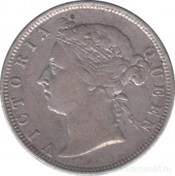 Монета. Гонконг. 20 центов 1892 год.