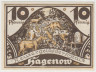 Бона. Нотгельд. Германия. Город Хагенов. 10 пфеннигов 1922 год. Вариант 500.2.1. ав.
