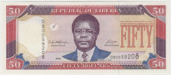 Банкнота. Либерия. 50 долларов 2008 год. Тип 29c.