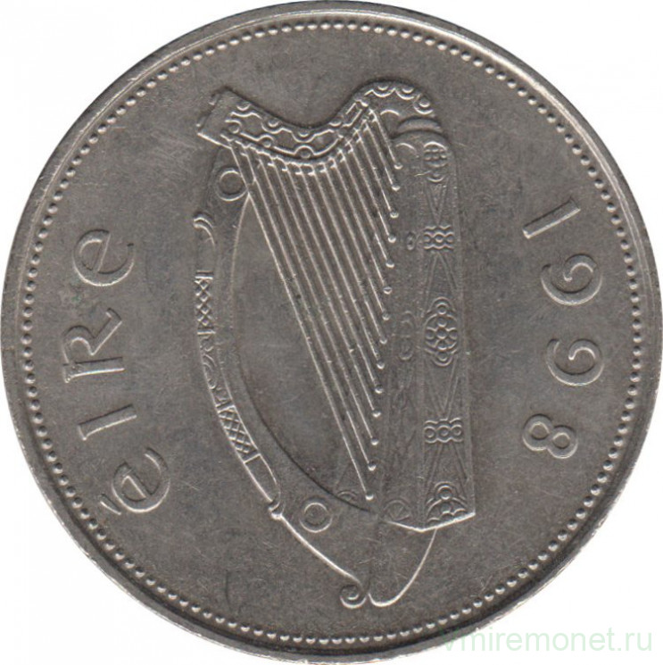 Монета. Ирландия. 1 фунт 1998 год.