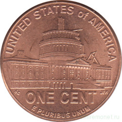 Монета. США. 1 цент 2009 год. Жизнь Линкольна. Президентство в Вашингтоне. Монетный двор D.