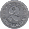 Монета. Югославия. 2 динара 1963 год. ав.