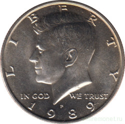 Монета. США. 50 центов 1989 год. Монетный двор P.