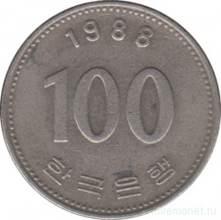 Монета. Южная Корея. 100 вон 1988 год.